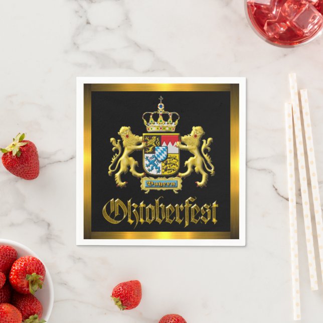 Bavaria Crest Oktoberfest Napkin (Insitu)