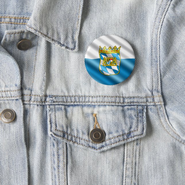 Bavaria flag 2 inch round button (In Situ)