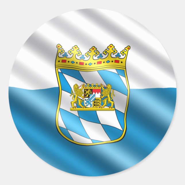 Bavaria flag classic round sticker (Front)