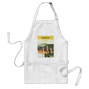 Bavaria, Germany, German Castle Vintage Travel Art Standard Apron