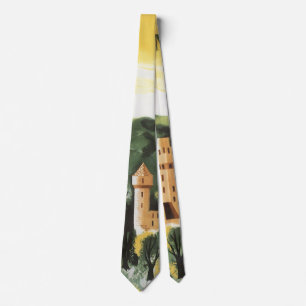 Bavaria, Germany, German Castle Vintage Travel Art Tie