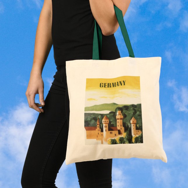 Bavaria, Germany, German Castle Vintage Travel Art Tote Bag (Creator Uploaded)