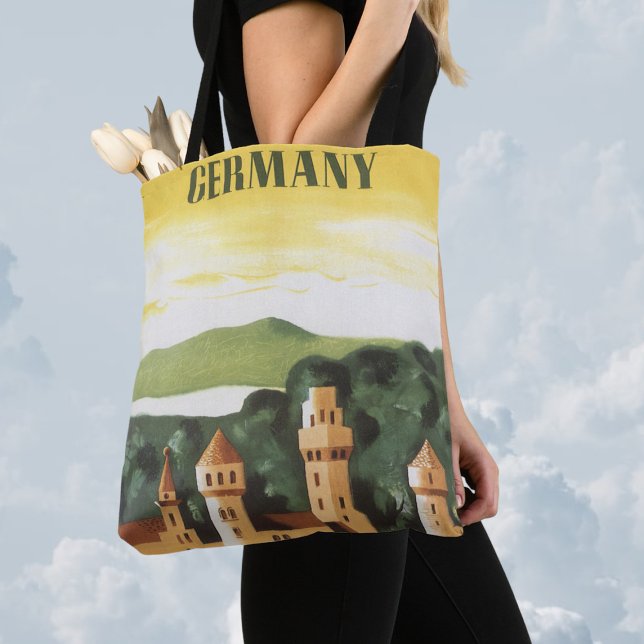 Bavaria, Germany, German Castle Vintage Travel Art Tote Bag (Creator Uploaded)