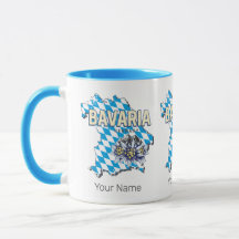 Bavaria Germany Retro Federal State Map Edelweiss