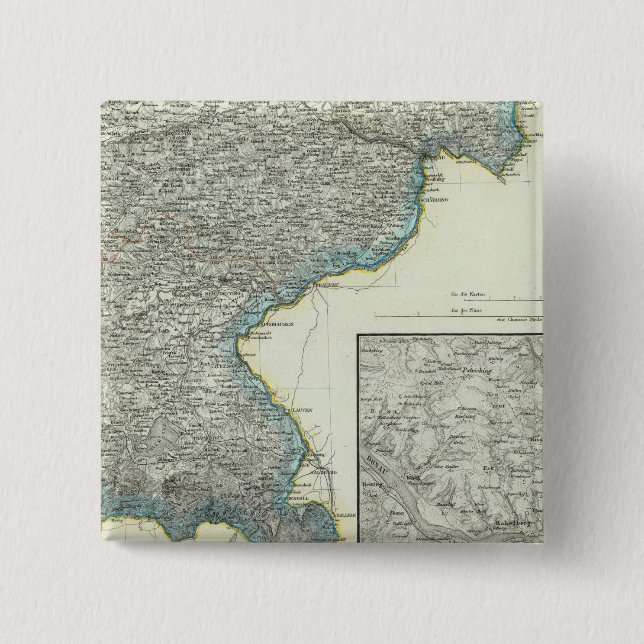 Bavaria, Passau 2 Inch Square Button (Front)