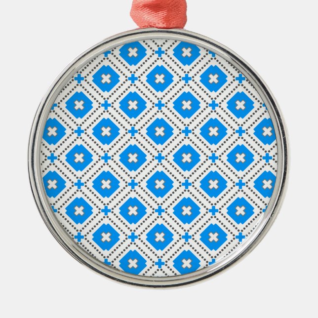 Bavaria Pattern Metal Ornament (Front)