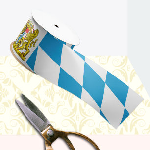 Bavaria Ribbon, Emblem, patriotic, Bavarian Flag Satin Ribbon