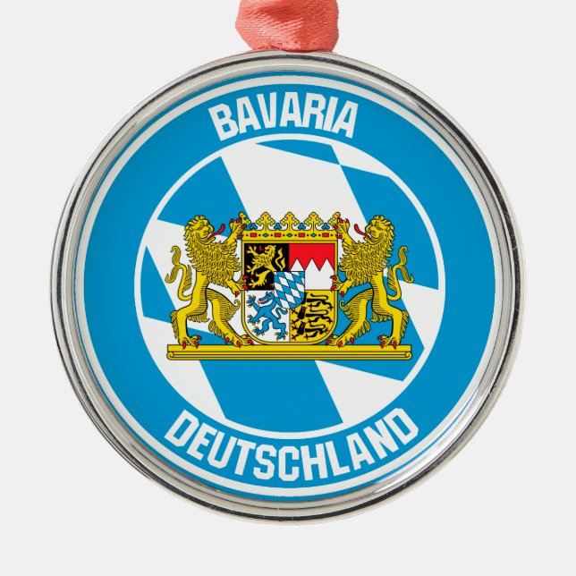 Bavaria Round Emblem Metal Ornament (Front)