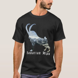 Bavarian Alps Alpine Ibex Wild Goat Silhouette Mou T-Shirt