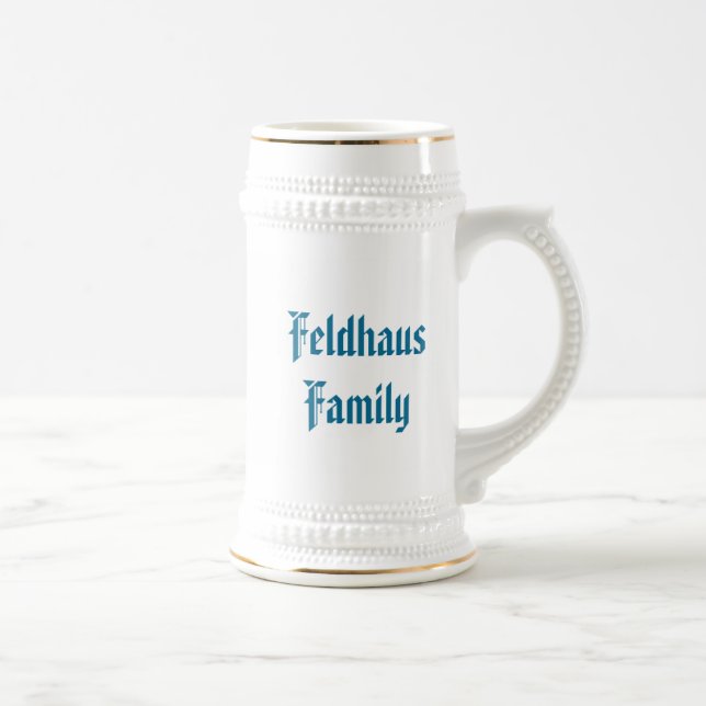 Bavarian Blue PERSONALIZE Name Beer Stein (Right)