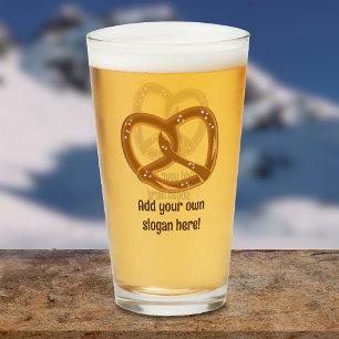 Bavarian Bread Pretzel with Salt - Add Funny Text Glass