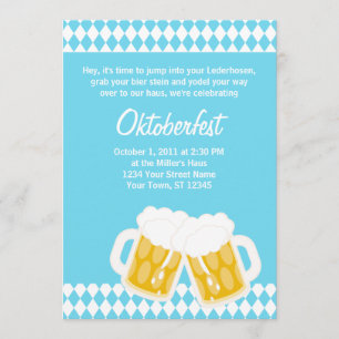 Bavarian Flag & Bier Stein Oktoberfest Invitation