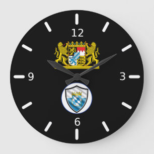 Bavarian flag-coat arms large clock