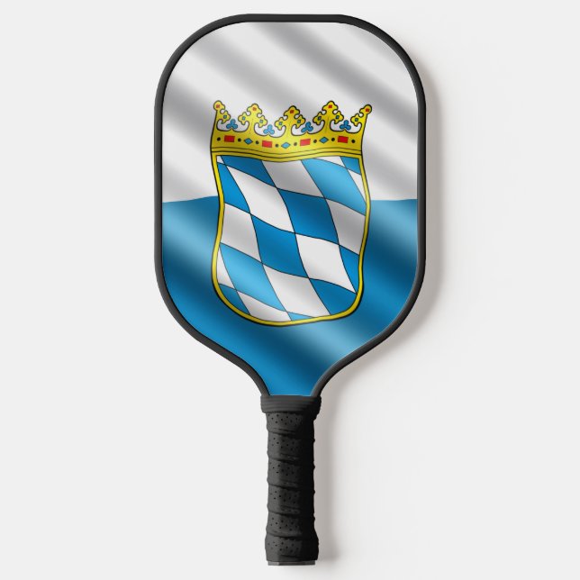 Bavarian flag pickleball paddle (Front)