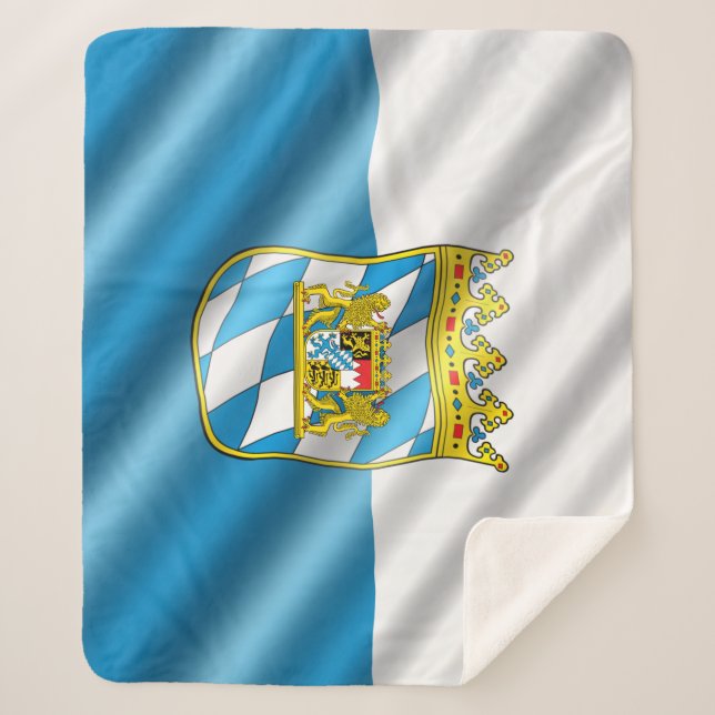 Bavarian flag sherpa blanket (Front)