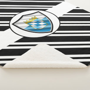 Bavarian flag sherpa blanket