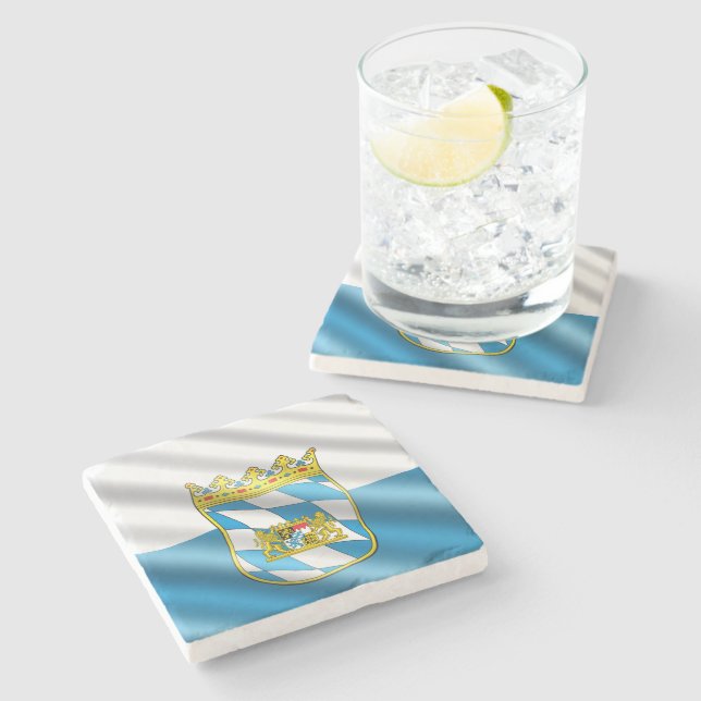 Bavarian flag stone coaster (Side)