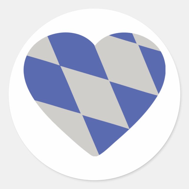 bavarian heart icon classic round sticker (Front)