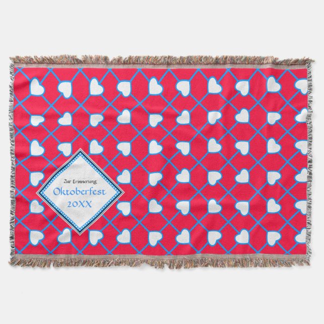 Bavarian heart throw blanket (Front)
