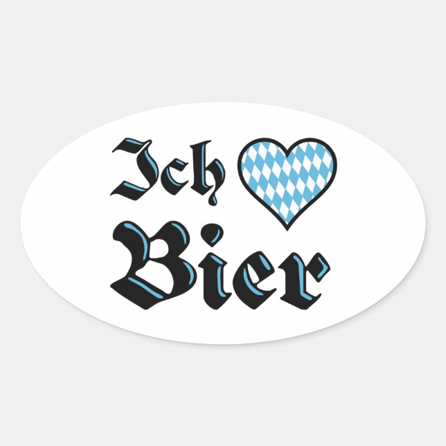 Bavarian I Love Beer Stickers (Front)