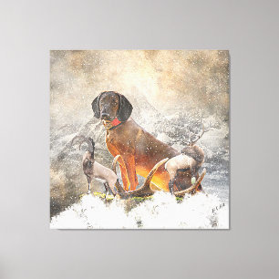 Bavarian Mountain Hound, Art Canvas Print