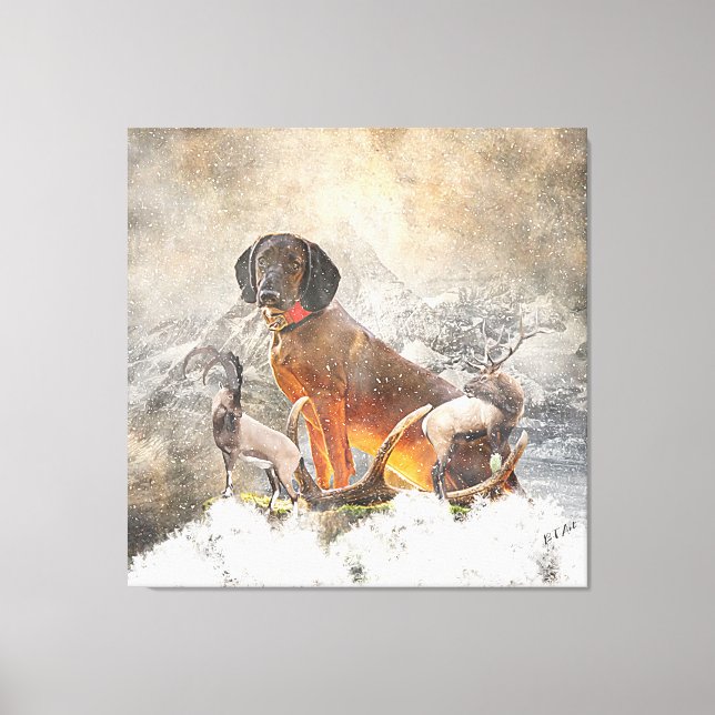 Bavarian Mountain Hound,  Art  Canvas Print (Front)