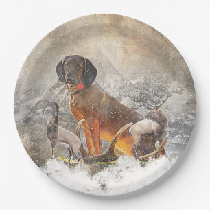Bavarian Mountain Hound,  Art    Paper Plate