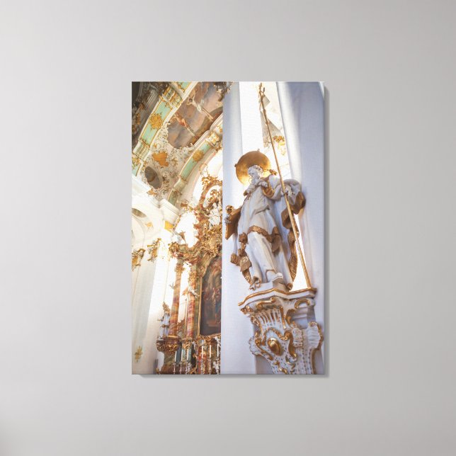 Bavarian Rococo Church Interior Canvas Print (Front)