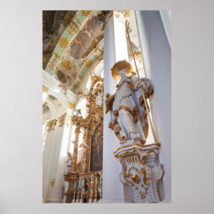 Bavarian Rococo Church Interior Poster