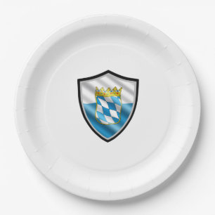 Bavarian shield flag paper plate