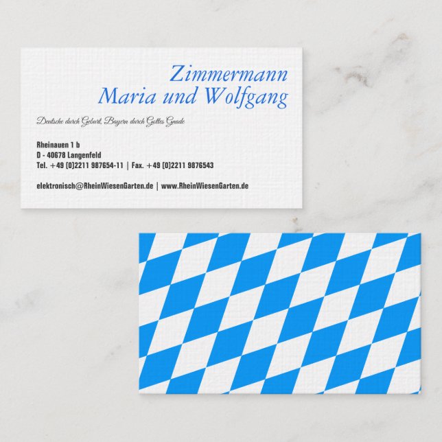 Bavarian visiting card (Front/Back)