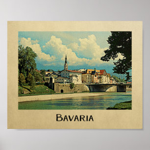 Bavière Poster Vintage voyage Allemagne Bad Tolz