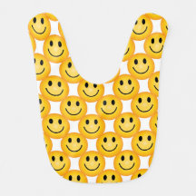 Bavoir bébé imprimé Emoji Visage Sourire Heureux