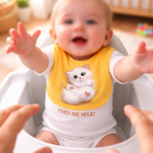 Bavoir Bébé Renard Blanc Mignon Ventralement à Poi