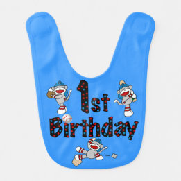 Bavoir d'anniversaire de base-ball de singe de
