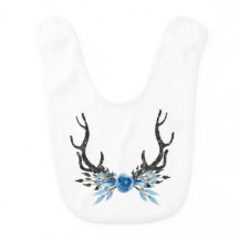 Bavoir floral de bébé d'andouillers de cerfs