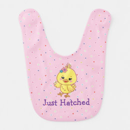 Bavoir Mignon bébé poussin Kawaii rose personnalisé