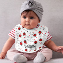 Monogramme de Motif de coccinelle rouge blanc et n