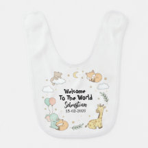 Welcome To The World Sebastian Baby Bib