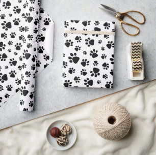 Baw Prints Black and White Pattern Wrapping Paper