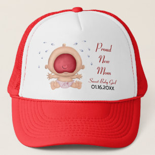 Bawling Baby - Girl Announcement for New Mom Trucker Hat
