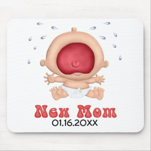 Bawling Baby - New Mom - Customize Mouse Pad