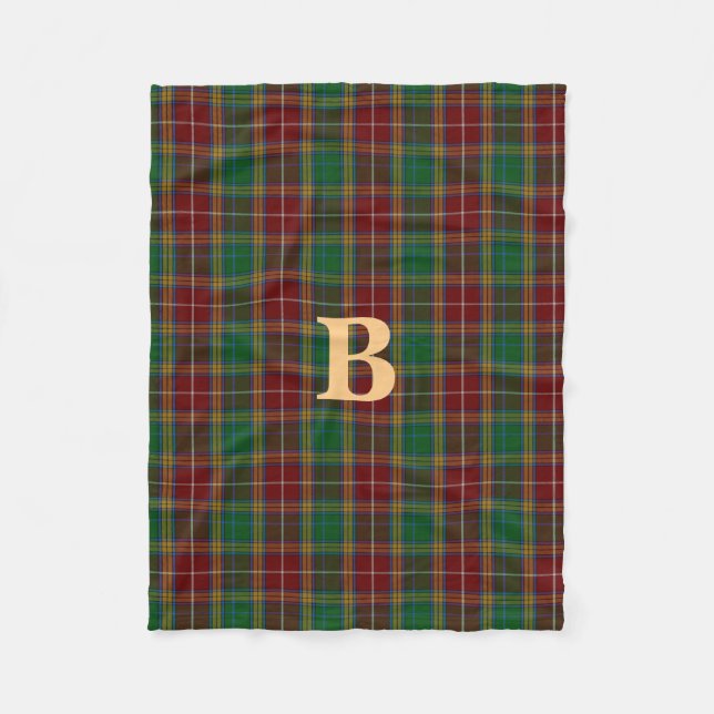 Baxter Clan Tartan Plaid Fleece Blanket (Front)