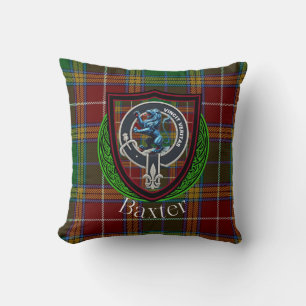 Baxter Scottish Clan Tartan Crest Throw Pillow