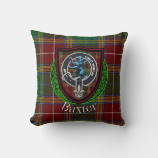 Baxter Scottish Clan Tartan Crest Throw Pillow