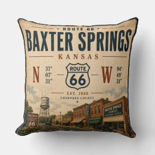 Baxter Springs Route 66 Living Accent Throw Pillow