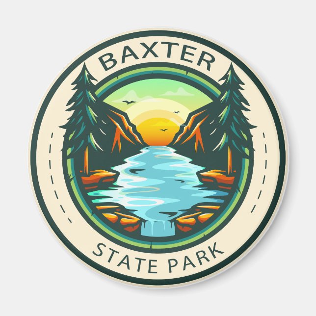 Baxter State Park Maine Badge Magnet (Front)