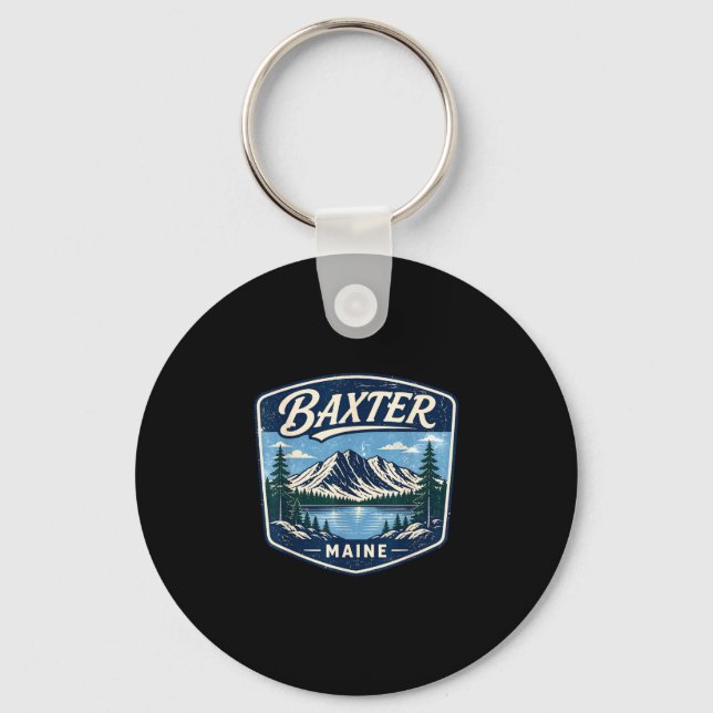 Baxter state park maine mountain hiking camping keychain (Front)