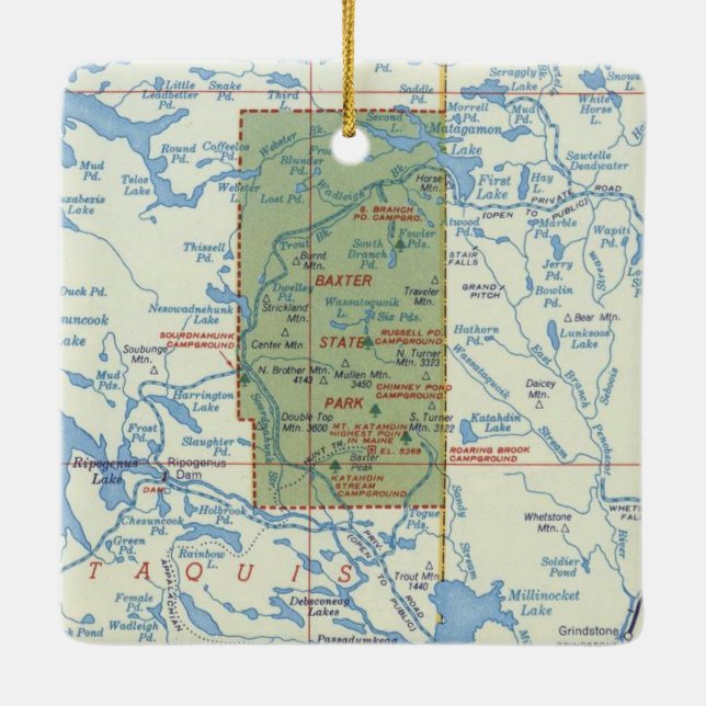 Baxter State Park ME Ceramic Ornament (Back)