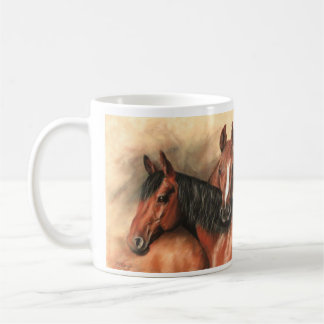 Bay and chestnut horses coffee mug